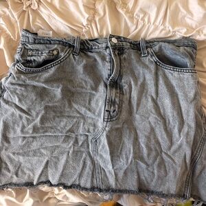 MOTHER Classic High-Waist Gray Women’s Jean Mini Skirt